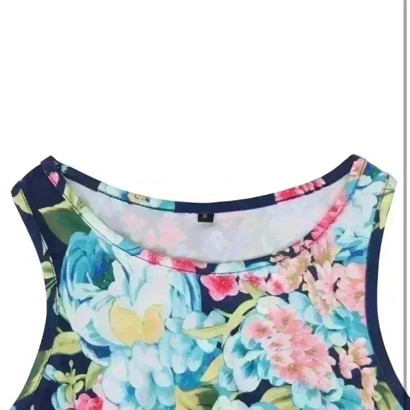 Casual Sleeveless Boho Floral Print Beach Party Long Maxi Dress - Picture 5 of 7